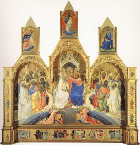 Lorenzo Monaco The Coronation of the Virgin with Saints and Angels The Annunciation and The Blessing Redeemer oil painting image